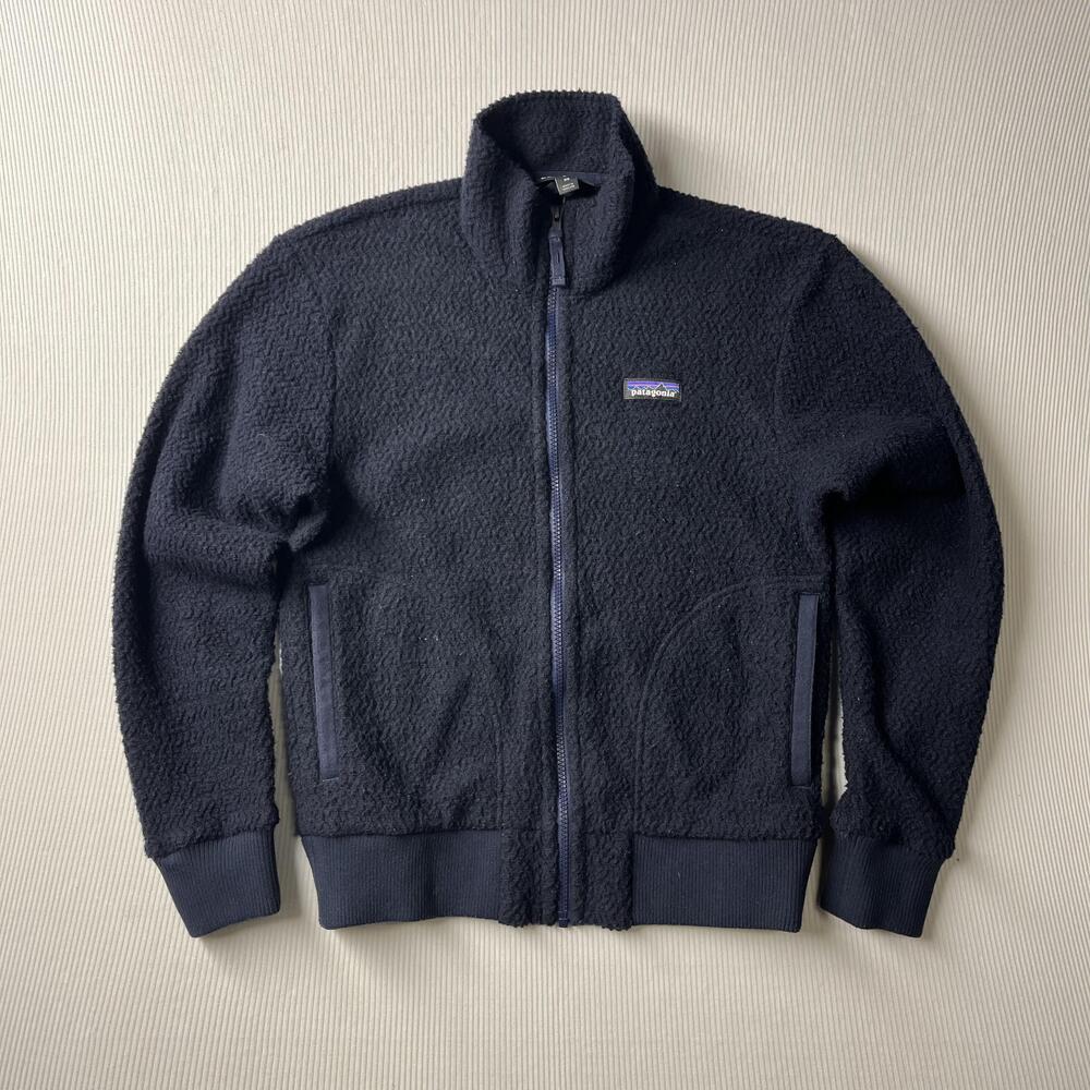 Patagonia Jacket Mens XS Blue Fleece Bomber Full Zip Stand Collar Outdoor Hiking